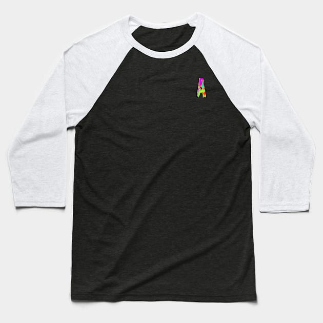 Holographic Trippy A Lette Baseball T-Shirt by Artistry Vibes